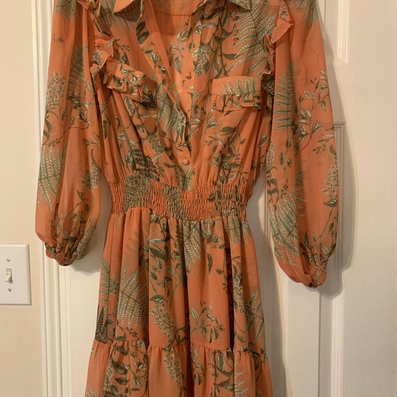 Misa Los Angeles Terracotta Leaf Print Blouse - Picture 5 of 6